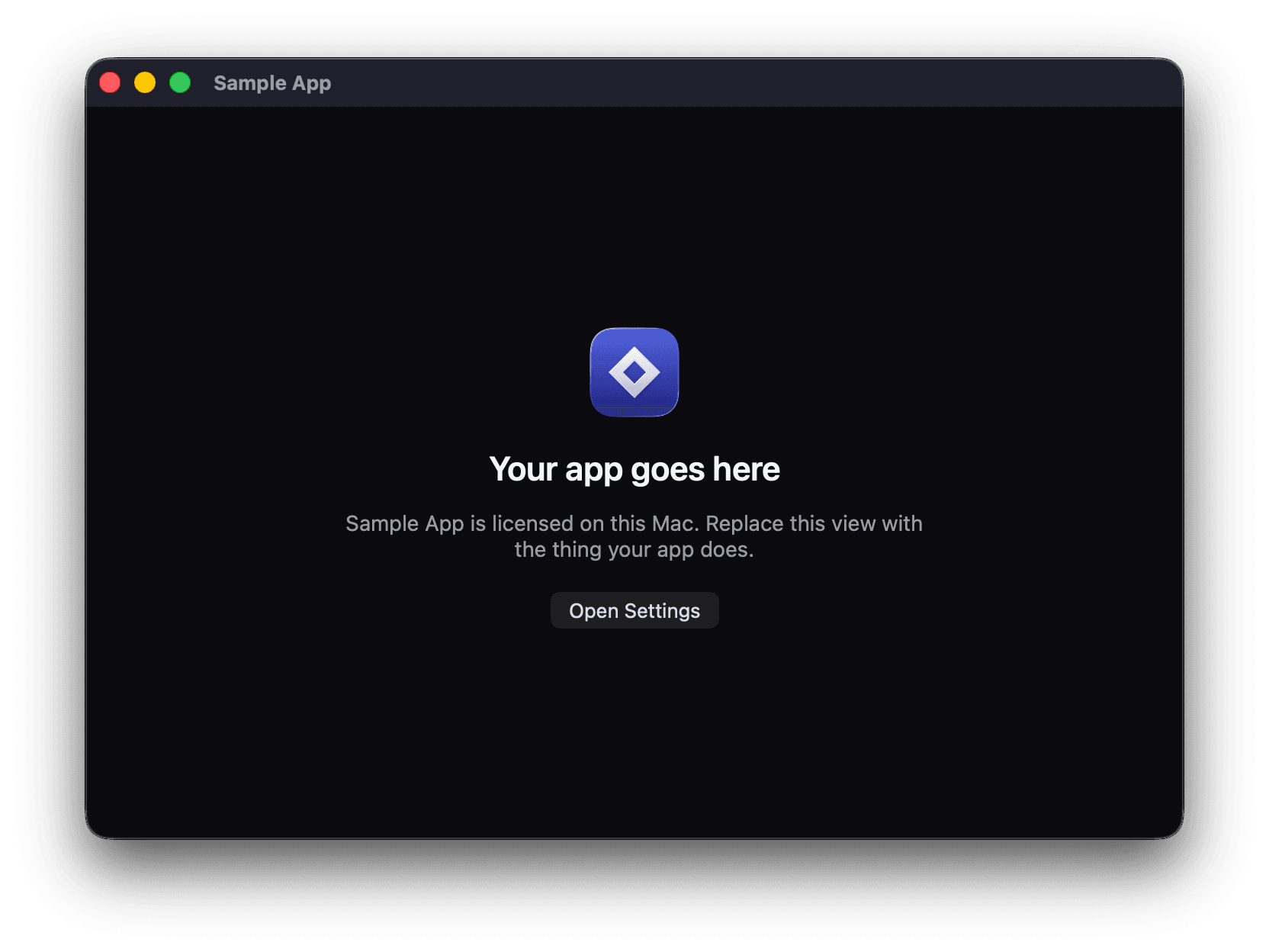 Your app, in the template's app