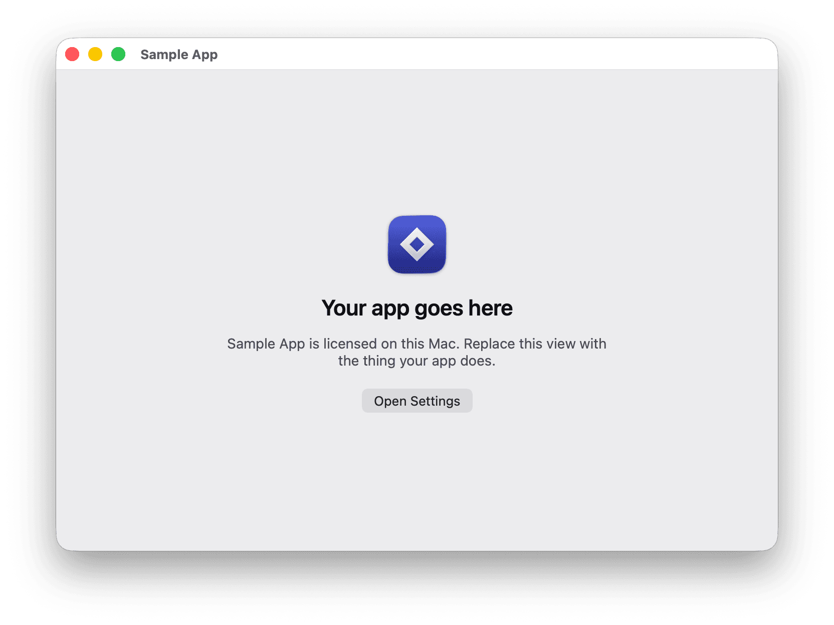 Your app, in the template's app