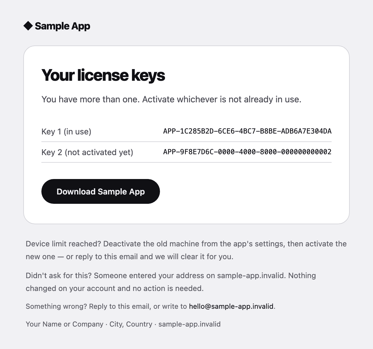 Lost-key recovery, as the buyer receives it