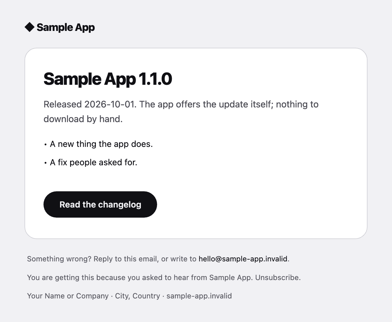 Release notes, as the buyer receives it
